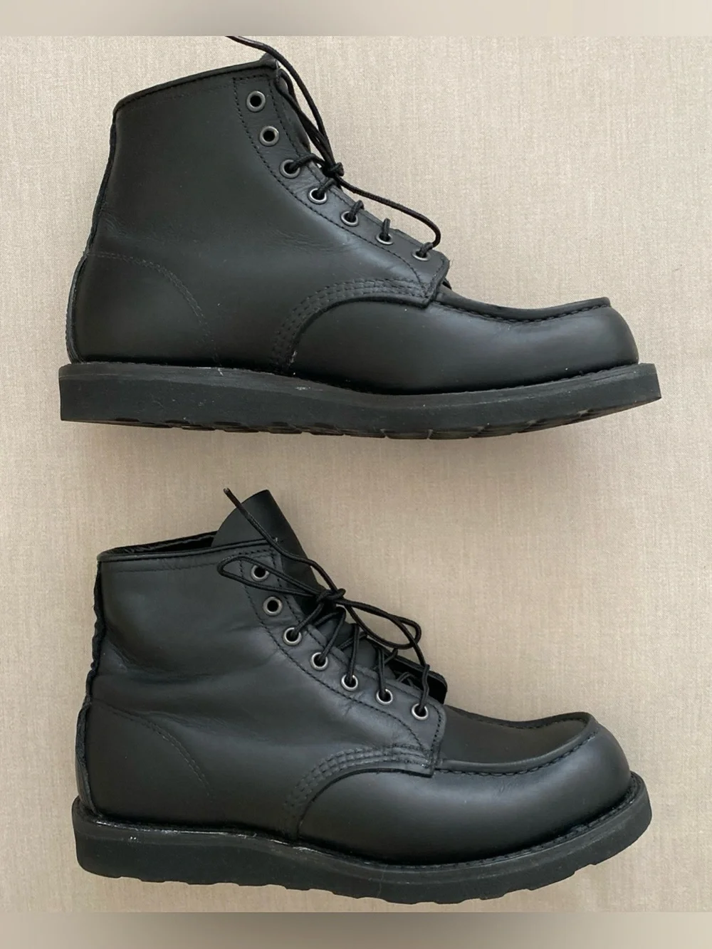 Red Wing 8074 Classic Moc Boots Black Harness Leather Mens Size 9D certified